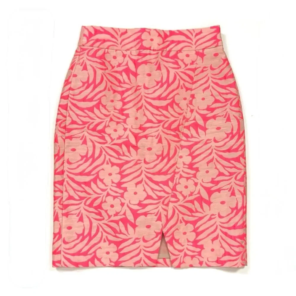 J. Crew Crossover Pencil Skirt in Plumeria Jacquard